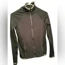 Athleta Jacket Womens Small Zip Up Slim Fit Andes Hybrid Running Black Pockets