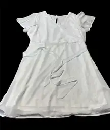 Maurices NWOT~Sheer White Wrap Dress‎ with Flutter Sleeve~Size Xl