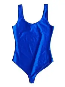 Cherry Mellow Womens Blonde Cobalt Blue Bodysuit Sleeveless Scoop Neck M New