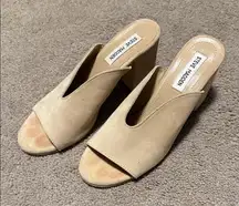 Steve Madden Beige Open-Toe Mules