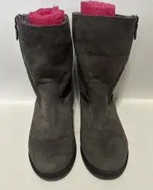 Maurices Regina Sherpa Women's Ankle Boots Size 8 M Black Fold Over Zip-Up