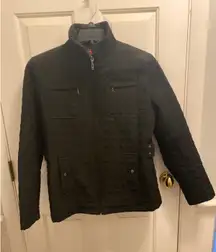 Gallery Women's Size Large Black Quilted Full Zip Jacket Coat