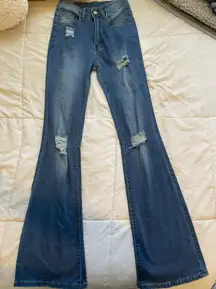 Distressed Flare Jeans