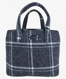 Pendleton Black Wool Plaid Mini Tote Structured Handbag Zipper Top Mini Purse