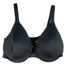 Cacique 44G Bra Black Satin‎ Full Coverage Stretch Plus Size Lane Bryant 101