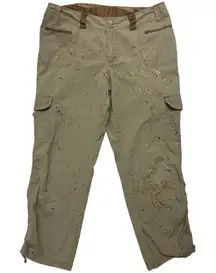 Vintage Y2K Venezia Streetwear‎ Tribal Graphic Splatter Paint Cargo Pants Tan 20