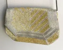 Genie Vintage Beaded Purse with Metal Rope Chain Strap