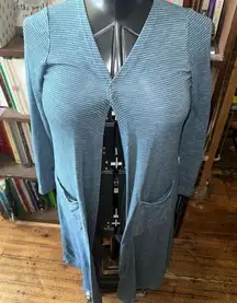 Lularoe blue & white striped XS Sarah sweater duster