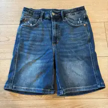 Judy Blue Women’s High Waisted Tummy Control Cuffed Shorts Dark Wash Size M