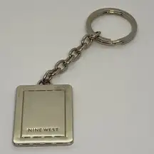 Nine West Silver tone statement block keychain
