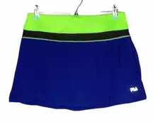 Fila Navy‎ Green Neon Color Blocked Wicking Skort L