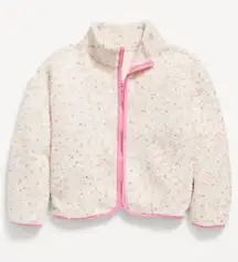 Cozy Sherpa Printed Zip-Front Jacket For Girls