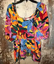 Terra & Sky women’s blouse size 2X bold colors