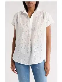 French Connection Rhodes Eyelet Top Size 6