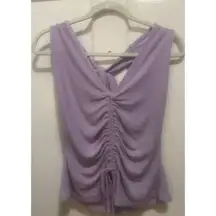 Women's Chaser By Revolve Small Tank Halter Top Ruched Drawstring Sides Lavender