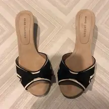 Marc Jacobs Black & White Bow Slides with Heel