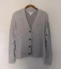 Heather Grey Button Up Cardigan Sweater