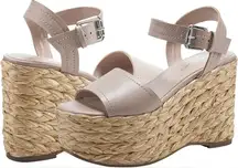 Marc‎ Fisher Burian Espadrille Wedge Dress Sandals Size 10 - Light Natural - NWB