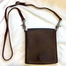 SOLD Leather Cross Body Travel Satchel Purse. Handmade. Adjustable. Stainless