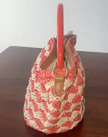 A New Day Orange and Cream Woven Striped Handbag New size small