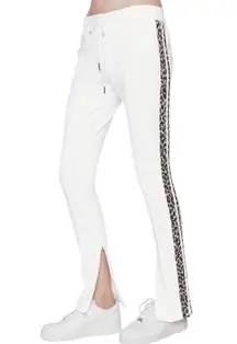 PAM & GELA OFF-WHITE Leopard Animal Print Side Trim Women's Pants