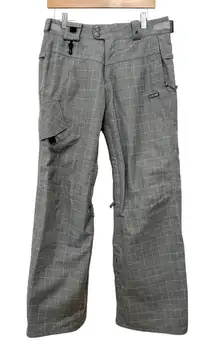 686 Smarty Gray Plaid Snow Pants Sz M Womens