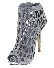 Sparkly caged heels booties