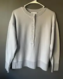 Athleta Ladie’s Light Blue  Button-Up Sweatshirt