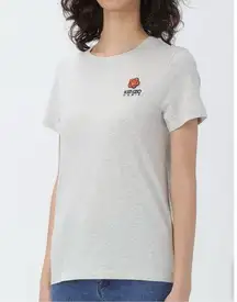 Kenzo | Boke Flower Crest Embroidered Quiet Luxury Gray T-shirt Size L