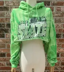 VTG Green tiedye softball 2012 cropped hoodie sweatshirt/ L /Excellent condition