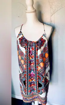 Pink Owl Geometric Print Mini Dress - Multicolor