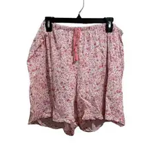 Croft & Barrow pajama sleep shorts pink floral size XL