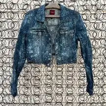 Highway Jeans Y2K  Crop Acid Wash DIY Upcycle Jean Denim Jacket