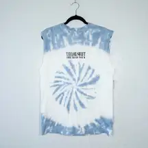 NWT Taylor Swift Blue Tie Dye Eras Tour Cut Off Tank Top Size XS