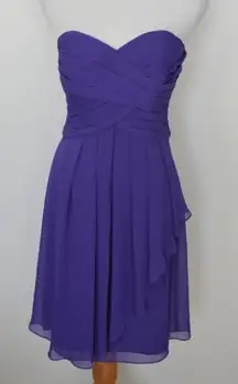 David's Bridal REGENCY Short Crinkle‎ Chiffon Dress