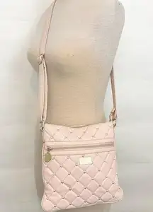 Betsey Johnson  Pink Quilted Heart Crossbody Shoulder Bag Purse