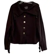 Neon Buddha Brown Jacket Cinch Waist Button Up Small