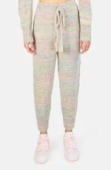 LoveShackFancy Olvera Autumn Rainbow Knit Wool Blend Jogger Lounge Pants XS NWT