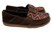 Ariat Cruiser Palm Brown Serape Mesh‎ Slip On Shoes Womens Sz US 9