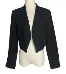 Topshop Black Cropped Blazer Open Front Bolero Jacket Size US 6 UK 10