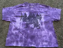 Def Leppard Tie Dye Crop Top Tee Size Large