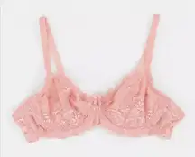 Asos Ivory Rose‎ Curve Non Padded Lace Balconette Bra Dusty Pink NWT