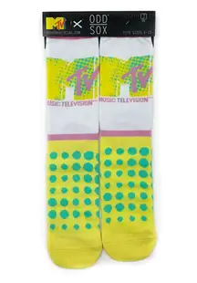 Odd Sox MTV Pop Art Crew Socks Mens Womens Retro 80s 90s Pastel Fun Novelty Gift