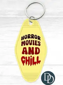 Horror movies and chill retro motel‎ keychain