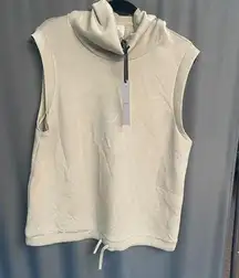 Varley Tank Women's XL Sage Gray High-Neck Sleeveless Drawstring Pullover B78