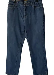 LLBean Classic Fit Womens Blue Denim Jeans Size 16 Regular Casual Basic