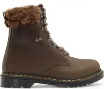 Dr. Martens NEW  1460 Serena Faux Fur Combat Booties Brown US 9