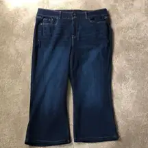 𝅺LANE Bryant dark wash cropped jeans size 16 .