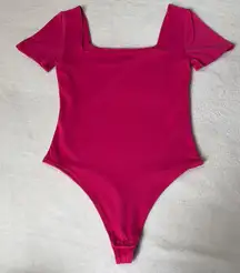 Aritzia Babaton Hot Pink Original Contour Squareneck Bodysuit