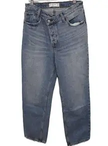 Womens Abercrombie & Fitch The Dad High Rise Blue Light Wash Jeans Size 27 4 S